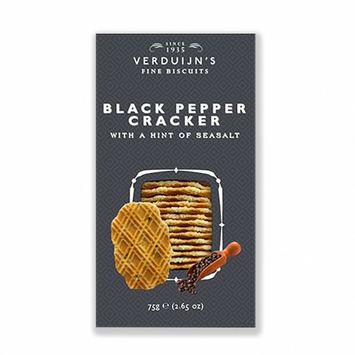 CRACKERS CON PIMIENTA NEGRA Y SAL MARINA  75G. VERDUIJN´S