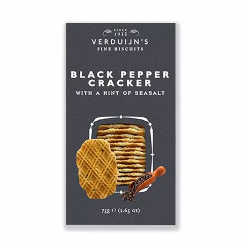 CRACKERS CON PIMIENTA NEGRA Y SAL MARINA  75G. VERDUIJN´S