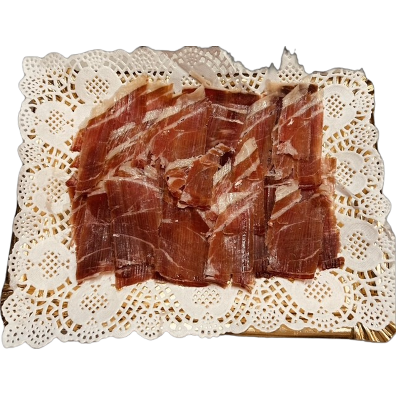 JAMÓN 100% IBÉRICO DE BELLOTA CORTADO A MANO 100g