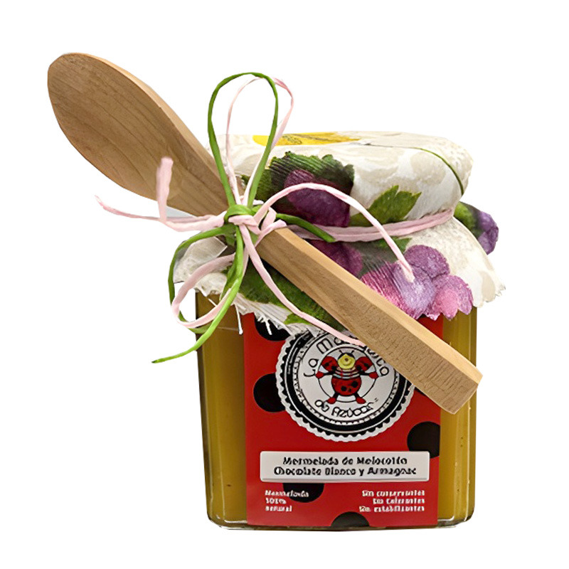 MERMELADA LA MARIQUITA DE AZÚCAR MELOCOTÓN CHOCOLATE BLANCO Y ARMAGNAC 250g.